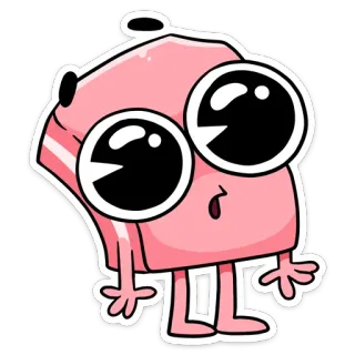 🥺 93e8f9c4 Cartoon, Schattig, Personage, Roze, Vierkant, Animatie telegram sticker