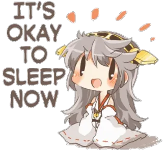 🛌 035ed00c IT'S OKAY TO SLEEP NOW 动漫, 睡眠, 可爱, 卡哇伊, 放松 telegram sticker