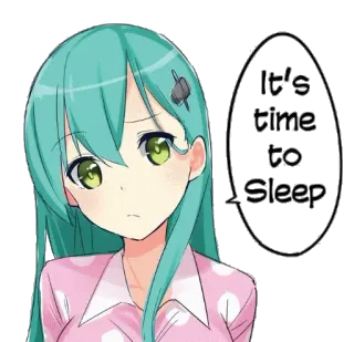 🛌 15e0c811 It's time to Sleep 动漫, 女孩, 睡觉, 放松, 疲惫, 可爱 telegram sticker