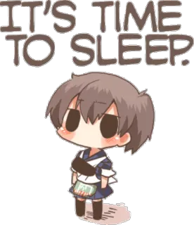 🛌 3d3c4ab5 IT'S TIME TO SLEEP! 动漫, 睡眠, 卡通, Q版, 可爱 telegram sticker