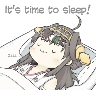 🛌 a74dad06 It's time to sleep! 睡眠, 动漫, 可爱, 睡前, 卡哇伊 telegram sticker
