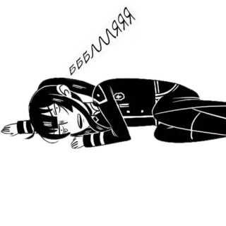 🤦 1b480194 ббблляяя спящий, уставший, измученный, мультфильм, аниме, русский telegram sticker