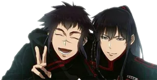 ✌ 9e872967 动漫, 和平标志, 人物, 友谊, 微笑 telegram sticker