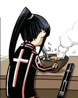 🍜 cf7a66a8 动漫, 女孩, 吃东西, 漫画 telegram sticker