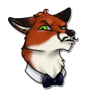 🔴 16d628a1 volpe, antropomorfo, animale, personaggio, illustrazione, cartone animato, ritratto, mascotte whatsapp sticker