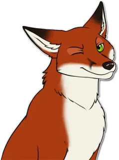 🔴 7e33f1db volpe, animale, cartone animato, carino, occhiolino, peloso whatsapp sticker