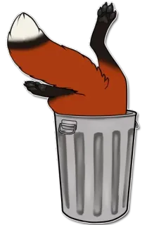 🔴 9afc8724 volpe, cestino, animale, divertente, meme, furry, cartone animato whatsapp sticker