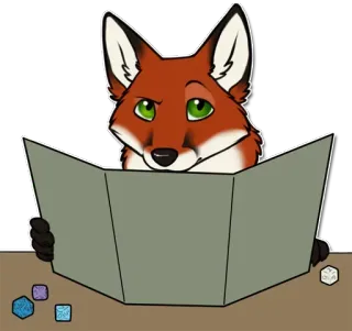 🔴 acc83947 volpe, animale, master, gioco da tavolo, gioco di ruolo, dadi whatsapp sticker