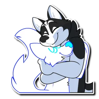 🤗 025c4456 拥抱, 兽人, 动物, 友谊, 可爱, 卡通 telegram sticker