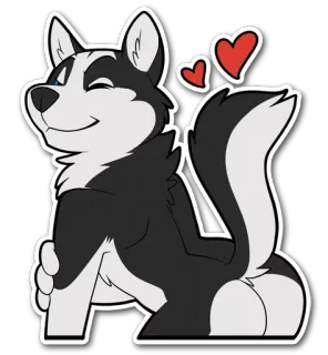 😘 1081938d 狗, 哈士奇, 爱心, 可爱, 卡通 telegram sticker