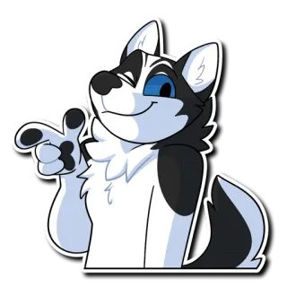 👈 1bacd01d 哈士奇, 狗, 指, 卡通, 动物 telegram sticker