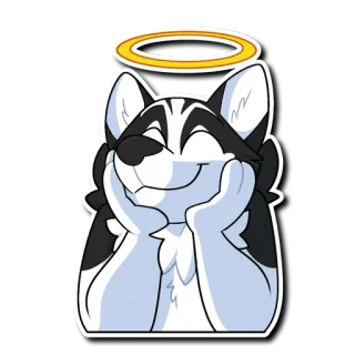 😇 b72678e8 哈士奇, 狗, 光环, 天使, 可爱, 毛茸茸 telegram sticker