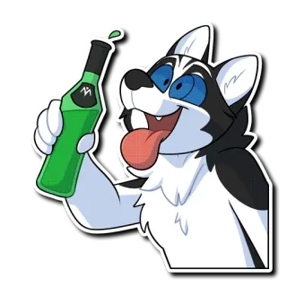 🍸 da068fe6 狗, 酒精, 卡通, 喝酒, 毛茸茸, 饮料 telegram sticker