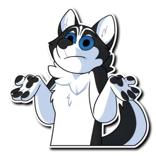 🤷 eadeea33 哈士奇, 卡通, 狗, 困惑, 耸肩 telegram sticker