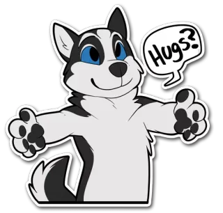 🤗 eef781c7 Hugs? 哈士奇, 狗, 拥抱, 动物, 卡通, 友善 telegram sticker