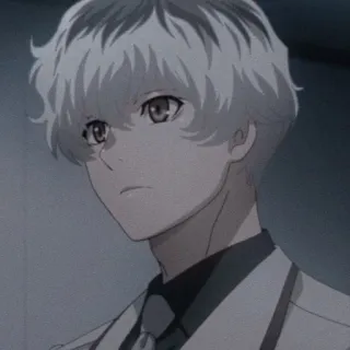 🌟 b139a18f Ken Kaneki Tokyo Ghoul Anime, Wit Haar, Serieus, Kaneki, Tokyo Ghoul telegram sticker