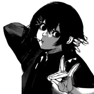 🤘 c34871e8 Urie Kuki Tokyo Ghoul Anime, Manga, Tokyo Ghoul, Urie Kuki, Personage, Illustratie telegram sticker