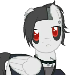😐 321ab8b6 My Little Pony, Gótico, Emo, Cyberpunk, Cavalo, Desenho animado, Adesivo whatsapp sticker