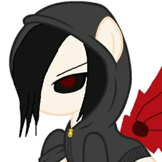 😠 be3ba6ce Pônei, Moletom com capuz, Gótico, Emo, Anime, Personagem, Fanart whatsapp sticker