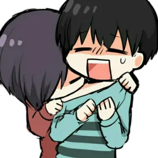 😬 fe22e167 Anime, Abraço, Fofo, Desenho animado whatsapp sticker