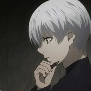 🇦🇴 94eafe2c 动漫, 角色, 白发, 沉思, 漫画 telegram sticker