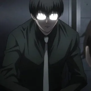 🎩 c899d46e 动漫, 眼镜, 黑发, 严肃, 男性, 男人, 正装, 领带 telegram sticker