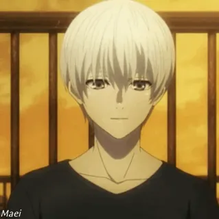 🕹 565cb9aa anime, wit haar, mannelijk, personage telegram sticker