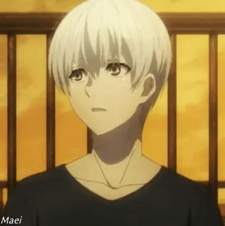 🕹 74abb8bf Maei Anime, Verdrietig, Portret, Manga, Jongen telegram sticker