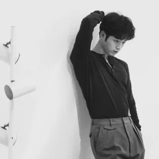 ➖ 9310b9f9 Mann, Porträt, Mode, Schwarzweiß, Model, Koreanisch whatsapp sticker