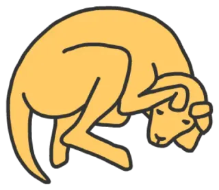 😐 0e807227 Känguru, Tier, schlafend, Cartoon telegram sticker