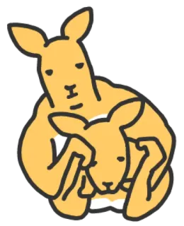 Kangaroo is watching telegram stickers