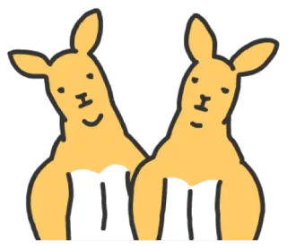 😐 5795b40e Känguru, Tier, süß, Cartoon, Zeichnung, Illustration telegram sticker