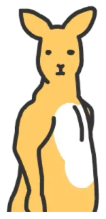 😐 60faa374 Känguru, Tier, Beuteltier, süß, Aufkleber, Cartoon telegram sticker