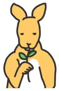 🍽 709c6235 Känguru, Tier, süß, Pflanze, gelb telegram sticker