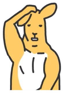 😐 b5a1156f Känguru, Tier, Säugetier, Cartoon, Skizze, Gruß telegram sticker