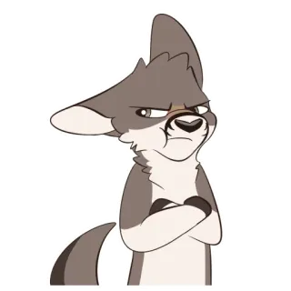 😒 26b3ad20 cartone animato, animale, cane, lupo, arrabbiato, scontento, atteggiamento whatsapp sticker