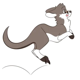 🏀 7e787750 canguro, animale, mammifero, carino, cartone animato, saltando, illustrazione whatsapp sticker