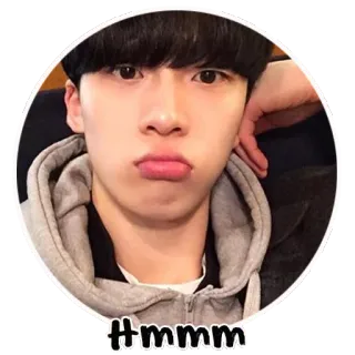 😒 4063eea2 Hmmm 음, 생각, 뾰루퉁, 귀여운, 한국, 표정, 혼란 whatsapp sticker