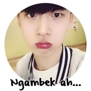 ☹ 80a671cd Ngambek ah... 사람, 스티커, 밈, 소년, 슬픈, 얼굴 whatsapp sticker