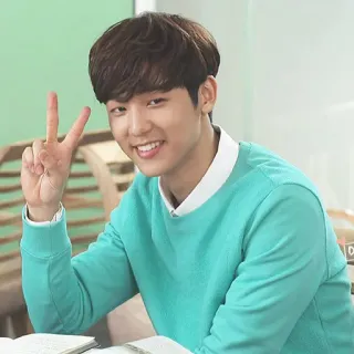 ✌️ 0aeb91b7 人, 微笑, 和平标志, 快乐, 男人, 亚洲人 telegram sticker