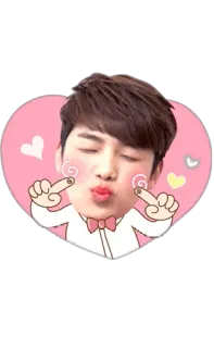 😘 7aa3727c 可爱, 卡通, 亲吻, 爱心, 韩国, 亚洲 telegram sticker