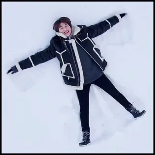 ✨ 05d4dad7 눈 천사, 겨울, 눈, 사람, 누워있는 whatsapp sticker