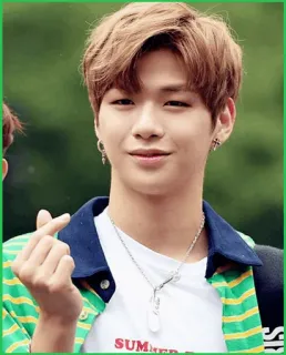 ✨ 12d538e3 SUMMER 한국, 남자, 아이돌, 여름, 손하트 whatsapp sticker