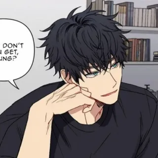 💍 6e141e04 DON'T YOU GET, HYUNG? Manhwa, Sprechblase, männlicher Charakter, Anime-Stil whatsapp sticker