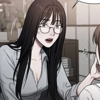 💀 43e708aa 슉 女性, 人物, 动漫, 漫画, 插画, 眼镜 telegram sticker