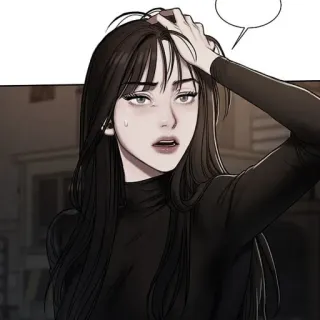 💀 5261eb3a 女人, 动漫, 担心, 难过, 长发, 女性, 卡通, 伤心 telegram sticker