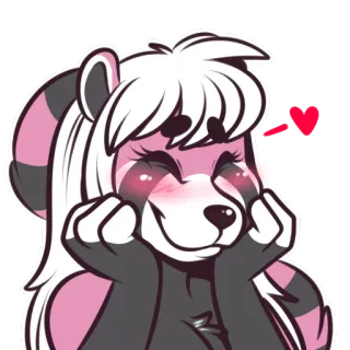 😳 2d17c1d8 panda, cute, anthro, furry, red panda, heart, kawaii telegram sticker