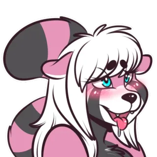 😘 34ed7eb5 furry, anthropomorphic, animal, cartoon, cute, red panda, pink telegram sticker