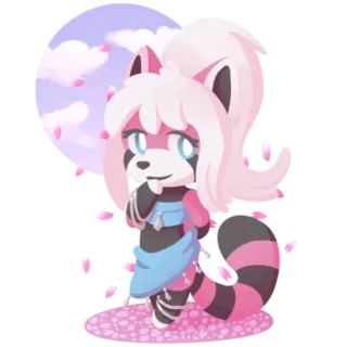 😜 3854d4ed animal, kawaii, cute, chibi, red panda, character, pink, fantasy telegram sticker