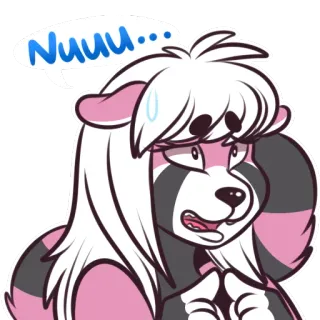 😥 4d98b92d Nuuu... anime, cartoon, furry, shocked, worried, cute telegram sticker
